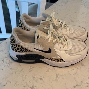 Nike Women's White and Leopard Print Sneakers